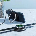 両面マグネット式 Magsafe対応 2in1ワイヤレス充電器  Apple watch &Air Pods充電可能 ワイヤレス充電 PD15W 快速充電器 magsafe充電器 全2色 SKU:IPC10222024021