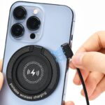 PD15W 快速充電器 ワイヤレスチャージャー マグネット充電 ワイヤレス充電器 スタンド機能 iPhone充電器 type- C 装着のままでも充電可能 全2色 SKU:IPC11092024015 - Image 2