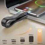 Type-C to Type-C ケーブル 13CM USB-C 延長ショートケーブル USB4.0 PD240W 40Gbps データ転送 ナイロン素材 高耐久 断線防止 全3色 SKU:IPC11102024098 - Image 7
