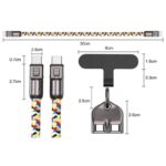 PD240W 快速充電ケーブル ナイロン素材 2in1 充電ケーブル  Type-c ストラップ 30cm 高耐久 断線防止 充電ケーブル 全4色 SKU:IPC11102024099 - Image 9