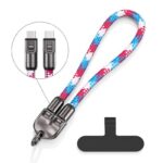 PD240W 快速充電ケーブル ナイロン素材 2in1 充電ケーブル  Type-c ストラップ 30cm 高耐久 断線防止 充電ケーブル 全4色 SKU:IPC11102024099 - Image 7