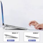 熱対策 折り畳式 スタンド 薄型 タブレット用 スタンド PCに貼り付けるだけでスタンドに  ノートパソコン用スタンド 持ち運び便利 収納便利 多角度調整可能 silver/Black 全2色 SKU:IPC111162024047 - 画像 (8)