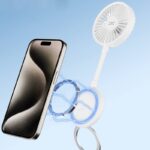 JJC マグネット スマホ用 扇風機 3段階 風量調節 携帯扇風機  超强磁力 スマホスタンド Type-C充電 小型扇風機  SKU:IPC111162024051 - Image 3