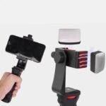 手持ち グリップ付きスマートフォンホルダー スマートフォン用 ジンバル  マグネット式補光ライト付き  SKU:IPC111162024058 - Image 2