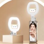 クリップ式 補光ライト コンパクト収納可能 W60 3色 調節可能 自撮り用ライト スマホ撮影補助 LEDライト 撮影用 照明 SKU:IPC1111920244040