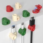 ケーブルホルダー マグネット式 ケーブルクランプ ケーブル管理 (6個/セット）スマートホルダー イヤホン スマホ充電用ケーブル 配線整理 両面テープ付き 壁固定対応 ケーブル収納 ケーブル整理 全4色 SKU:IPC1111920244046