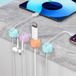 ケーブルホルダー マグネット式 ケーブルクランプ ケーブル管理 (6個/セット）スマートホルダー イヤホン スマホ充電用ケーブル 配線整理 両面テープ付き 壁固定対応 ケーブル収納 ケーブル整理 全4色 SKU:IPC1111920244047 - 画像 (5)