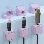ケーブルホルダー マグネット式 ケーブルクランプ ケーブル管理 (6個/セット）スマートホルダー イヤホン スマホ充電用ケーブル 配線整理 両面テープ付き 壁固定対応 ケーブル収納 ケーブル整理 全4色 SKU:IPC1111920244047 - 画像 (4)