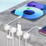 ケーブルホルダー マグネット式 ケーブルクランプ ケーブル管理 (6個/セット）スマートホルダー イヤホン スマホ充電用ケーブル 配線整理 両面テープ付き 壁固定対応 ケーブル収納 ケーブル整理 全2色 SKU:IPC1111920244048 - 画像 (3)