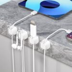 ケーブルホルダー マグネット式 ケーブルクランプ ケーブル管理 (6個/セット）スマートホルダー イヤホン スマホ充電用ケーブル 配線整理 両面テープ付き 壁固定対応 ケーブル収納 ケーブル整理 全2色 SKU:IPC1111920244048 - 画像 (7)