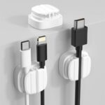 ケーブルホルダーケーブルクランプ ケーブル管理 (3個/セット）スマートホルダー イヤホン スマホ充電用ケーブル 配線整理 両面テープ付き 壁固定対応 ケーブル収納 ケーブル整理 全4色 SKU:IPC1111920244049 - 画像 (5)