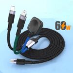 3in1/3in2アップルウォッチ充電ケーブル  PD60W アップルウォッチ充電器 iPhone Watch用充電ケ-プルマルチUSB A/C充電ケ-プル 磁気充電ケ-プル 全3色 SKU:IPC12052024003 - Image 3