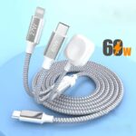 3in1/3in2アップルウォッチ充電ケーブル  PD60W アップルウォッチ充電器 iPhone Watch用充電ケ-プルマルチUSB A/C充電ケ-プル 磁気充電ケ-プル 全3色 SKU:IPC12052024003 - Image 2