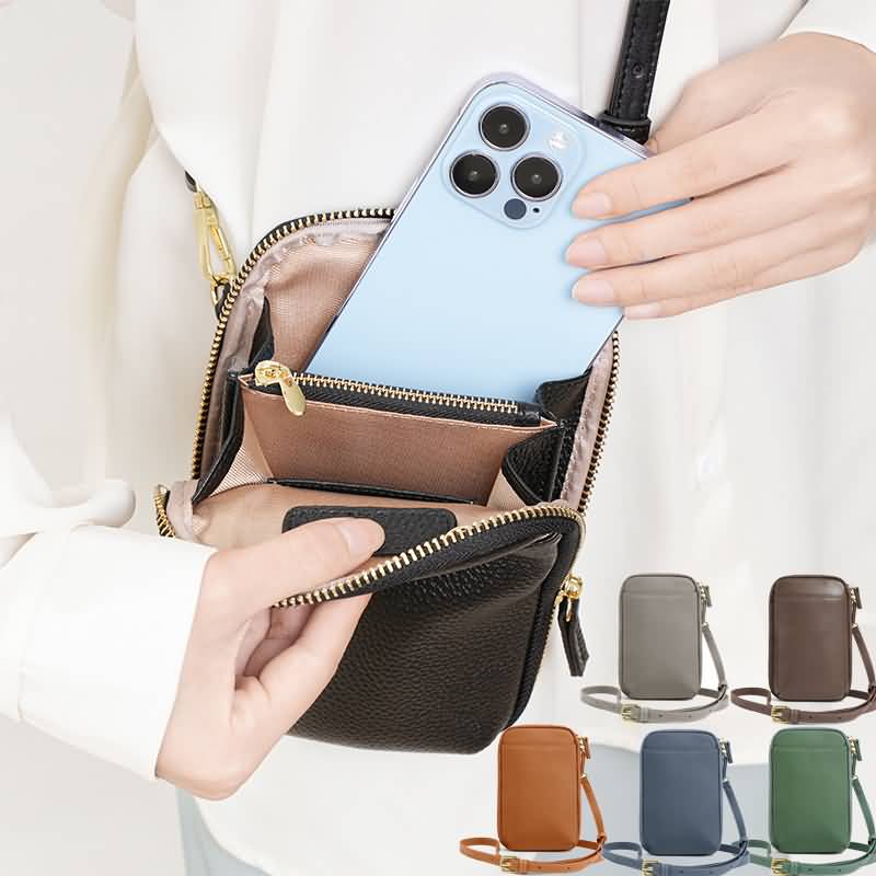 IPC12122024040-02.jpg スマホショルダー 本革斜めがけバッグ 通勤バッグ 小物収納 財布 スマホポーチ お財布 レディース ショルダーバッグ スマホショルダーバッグ 全7色 SKU:IPC12122024040 - 画像 (1)