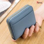 折りたたみ 小銭入れ 本革 ミニ財布 ラウンドファスナー 多機能 財布 小銭入れ RFID 札入れ ミニ財布 小物ポケット 全5色 SKU:IPC12162024019 - Image 3