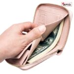 折りたたみ 小銭入れ 本革 ミニ財布 ラウンドファスナー 多機能 財布 小銭入れ RFID 札入れ ミニ財布 小物ポケット 全5色 SKU:IPC12162024019 - Image 2