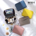 折りたたみ 小銭入れ 本革 ミニ財布 ラウンドファスナー 多機能 財布 小銭入れ RFID 札入れ ミニ財布 小物ポケット 全9色 SKU:IPC12162024024 - Image 3