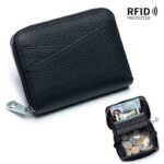 折りたたみ 小銭入れ 本革 ミニ財布 ラウンドファスナー 多機能 財布 小銭入れ RFID 札入れ ミニ財布 小物ポケット 全9色 SKU:IPC12162024024 - Image 34