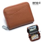 折りたたみ 小銭入れ 本革 ミニ財布 ラウンドファスナー 多機能 財布 小銭入れ RFID 札入れ ミニ財布 小物ポケット 全9色 SKU:IPC12162024024 - Image 30