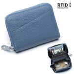 折りたたみ 小銭入れ 本革 ミニ財布 ラウンドファスナー 多機能 財布 小銭入れ RFID 札入れ ミニ財布 小物ポケット 全9色 SKU:IPC12162024024 - Image 27