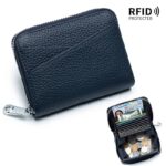 折りたたみ 小銭入れ 本革 ミニ財布 ラウンドファスナー 多機能 財布 小銭入れ RFID 札入れ ミニ財布 小物ポケット 全9色 SKU:IPC12162024024 - Image 26