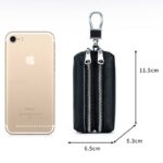 鍵入れケース  車の鍵 カーキー ケース  本革レザー  カラビナ キーホルダー 紛失防止 小物入れ 全8色 SKU:IPC12162024051 - Image 4
