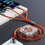巻き取り式 充電ケーブル  3in1 急速充電ケーブル Lightning/Micro USB/Type-C USBポート ケーブル 収納便利 1.2M 長さ調整可能 全2色 SKU:IPC12232024012 - Image 2