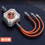 巻き取り式 充電ケーブル  3in1 急速充電ケーブル Lightning/Micro USB/Type-C USBポート ケーブル 収納便利 1.2M 長さ調整可能 全2色 SKU:IPC12232024012 - Image 4