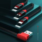 iPhone micro USB Type-C 対応 3 in 1 type-cケーブル  Lightning/Micro USB/Type-C USBポート充電 ケーブル ナイロン  充電ケーブル  gray SKU:IPC12232024014 - Image 8