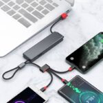 iPhone micro USB Type-C 対応 3 in 1 type-cケーブル  Lightning/Micro USB/Type-C USBポート充電 ケーブル ナイロン  充電ケーブル  gray SKU:IPC12232024014 - Image 2