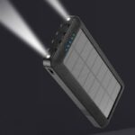 【PSE認証済】 ソーラーバッテリー PS-159 30000mAh 超大容量 軽量 ソーラーチャージャー スマホスタンド機能  LEDライト付 モバイル充電器 Black SKU:PC01122024009LS - Image 3