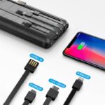 【PSE認証済】 ソーラーバッテリー PS-159 30000mAh 超大容量 軽量 ソーラーチャージャー スマホスタンド機能  LEDライト付 モバイル充電器 Black SKU:PC01122024009LS - Image 8