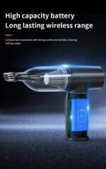 【PSE認証済】多機能車用掃除 強力 100W 5500Paハンディ掃除機  コードレスクリーナー ブロアー付き Type-c充電式 3段階照明調節可能 SKU:PC02292024023LS - Image 14