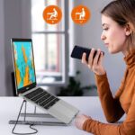 折り畳式 ラップトップスタンド 7in1 USB ハブ 機能 アルミニウム製スタンド  超コンパクト高度調整可能 超コンパクト  タブレットPC ラップトップ ノートパソコン スタンド  全2色 SKU:PC03012024073LS - 画像 (8)