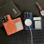 iPhone15 背面型ケース Magsafe対応ケース 15Pro PUレザー ケース カード収納可能 iPhone15Pro max PU合成革 レザー ケース スマホケース 全4色 SKU:PC03012024080LS - Image 2