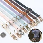 ショルダーストラップ PU革製 首掛けストラップ 125*1.2cm カバンストラップ【金色金具】  全10色 SKU:PC03072024003LS