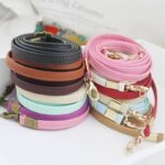 ショルダーストラップ PU製 首掛けストラップ 135*1.2cm カバンストラップ【gold/silver金具】 ネックストラップ 落下防止  全11色 SKU:PC03072024010LS