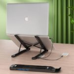 折り畳式 ラップトップスタンド 6in1 USB ハブ 機能搭載アルミニウム製スタンド 超コンパクト高度調整可能 超コンパクト タブレットPC ラップトップ ノートパソコン スタンド 全2色 SKU:PC03072024015LS - 画像 (6)