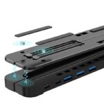 折り畳式 ラップトップスタンド 6in1 USB ハブ 機能搭載アルミニウム製スタンド 超コンパクト高度調整可能 超コンパクト タブレットPC ラップトップ ノートパソコン スタンド 全2色 SKU:PC03072024015LS - 画像 (2)
