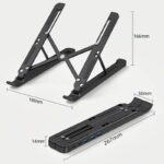 折り畳式 ラップトップスタンド 6in1 USB ハブ 機能搭載アルミニウム製スタンド 超コンパクト高度調整可能 超コンパクト タブレットPC ラップトップ ノートパソコン スタンド 全2色 SKU:PC03072024015LS - 画像 (8)