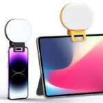 クリップ式 補光ライト コンパクト収納可能 自撮り用ライト スマホ撮影補助 LEDライト 撮影用 照明 Black SKU:PC03222024020LS