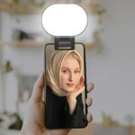 クリップ式 補光ライト コンパクト収納可能 自撮り用ライト スマホ撮影補助 LEDライト 撮影用 照明 Black SKU:PC03222024020LS - Image 3