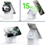 4in1ワイヤレス充電器 Apple watch &Air Pods充電充電可能  ワイヤレス充電 スタンド機能 PD15W 快速充電器 magsafe充電器 全3色 SKU:PC07102024022 - Image 14