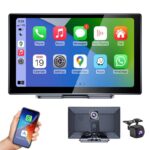 車載用 9インチ モニター  4Kフロントカメラ ワイヤレスcarplay/Android auto ドライブ レコーダー  TFカード付属無し ダッシュボードに簡単に取り付け  ドライブレコーダー 車載モニター CarPlay オンダッシュモニター SKU:PC07112024008 - Image 4