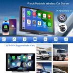 車載用 9インチ モニター  4Kフロントカメラ ワイヤレスcarplay/Android auto ドライブ レコーダー  TFカード付属無し ダッシュボードに簡単に取り付け  ドライブレコーダー 車載モニター CarPlay オンダッシュモニター SKU:PC07112024008 - Image 3