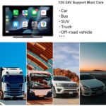 車載用 9インチ モニター  4Kフロントカメラ ワイヤレスcarplay/Android auto ドライブ レコーダー  TFカード付属無し ダッシュボードに簡単に取り付け  ドライブレコーダー 車載モニター CarPlay オンダッシュモニター SKU:PC07112024008 - Image 7