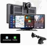 車載用 10.26インチ モニター  4Kフロントカメラ ワイヤレスcarplay/Android auto ドライブ レコーダー  TFカード付属無し ダッシュボードに簡単に取り付け  ドライブレコーダー 車載モニター CarPlay オンダッシュモニター SKU:PC07112024012