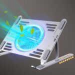 折れ畳式 PCスタンド ノートパソコン スタンド 冷却ファン付き アルミニウム合金製 ノートパソコンスタンド iPad スタンド  Silver/Black 全2色 SKU:PC08022024013 - Image 8