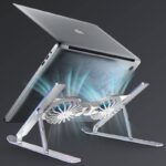 折れ畳式 PCスタンド ノートパソコン スタンド 冷却ファン付き アルミニウム合金製 ノートパソコンスタンド iPad スタンド  Silver/Black/Pink 全3色 SKU:PC08022024019 - Image 9