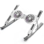 折れ畳式 PCスタンド ノートパソコン スタンド 冷却ファン付き アルミニウム合金製 ノートパソコンスタンド iPad スタンド  Silver/Black/Pink 全3色 SKU:PC08022024019 - Image 6